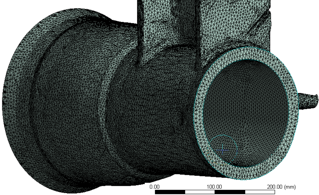 Elastic-plastic FEA mesh