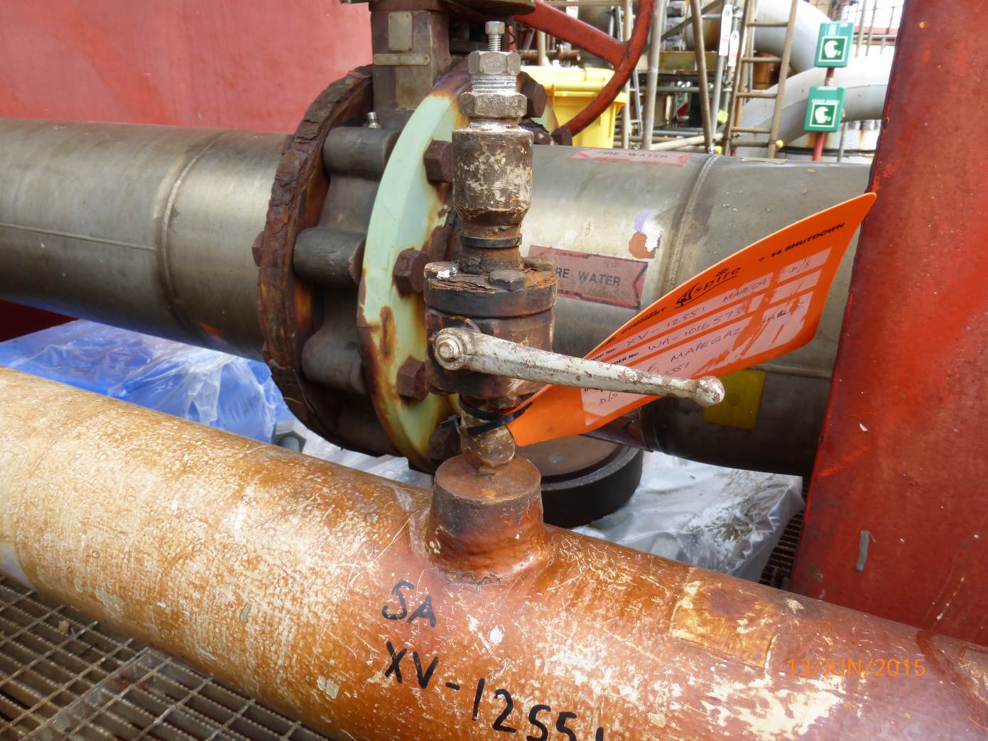 Pipework inspection on an offshore asset